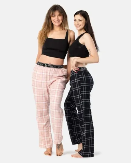 Dámske flanelové pyžamové nohavice - nočná bielizeň - Set of 2 pieces