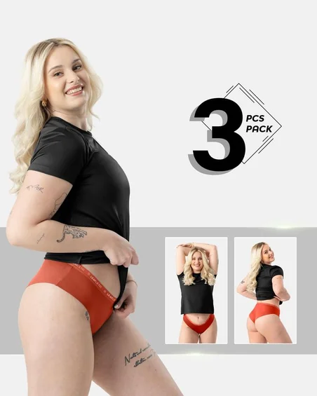 Dámske hipster nohavičky z bavlny a elastanu - Balenie 3 kusy