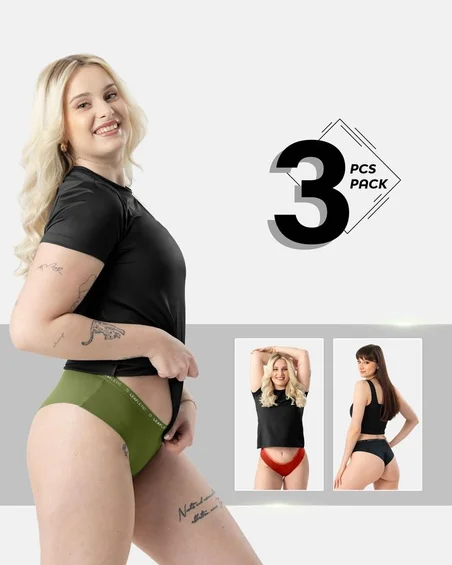 Dámske hipster nohavičky z bavlny a elastanu - Balenie 3 kusy