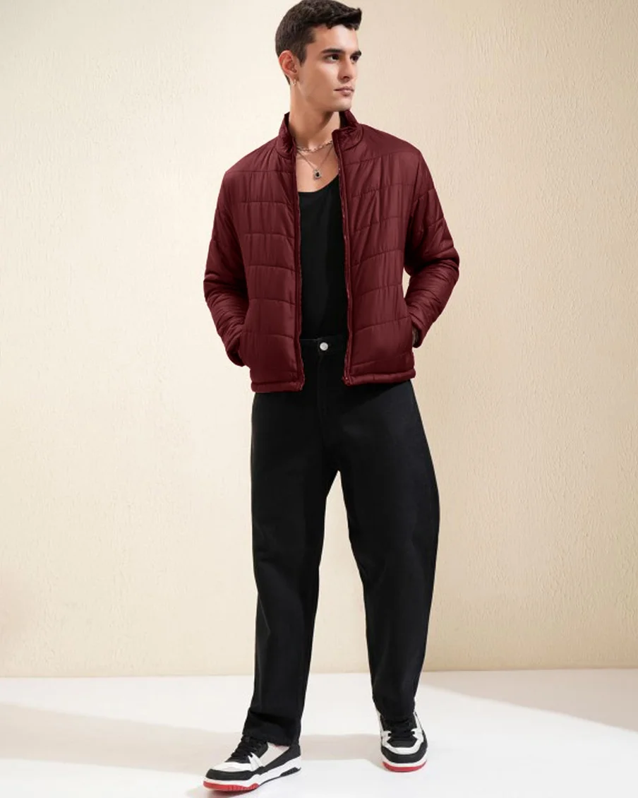 Image 2 of - brickredmenspaddingjacket5jpg