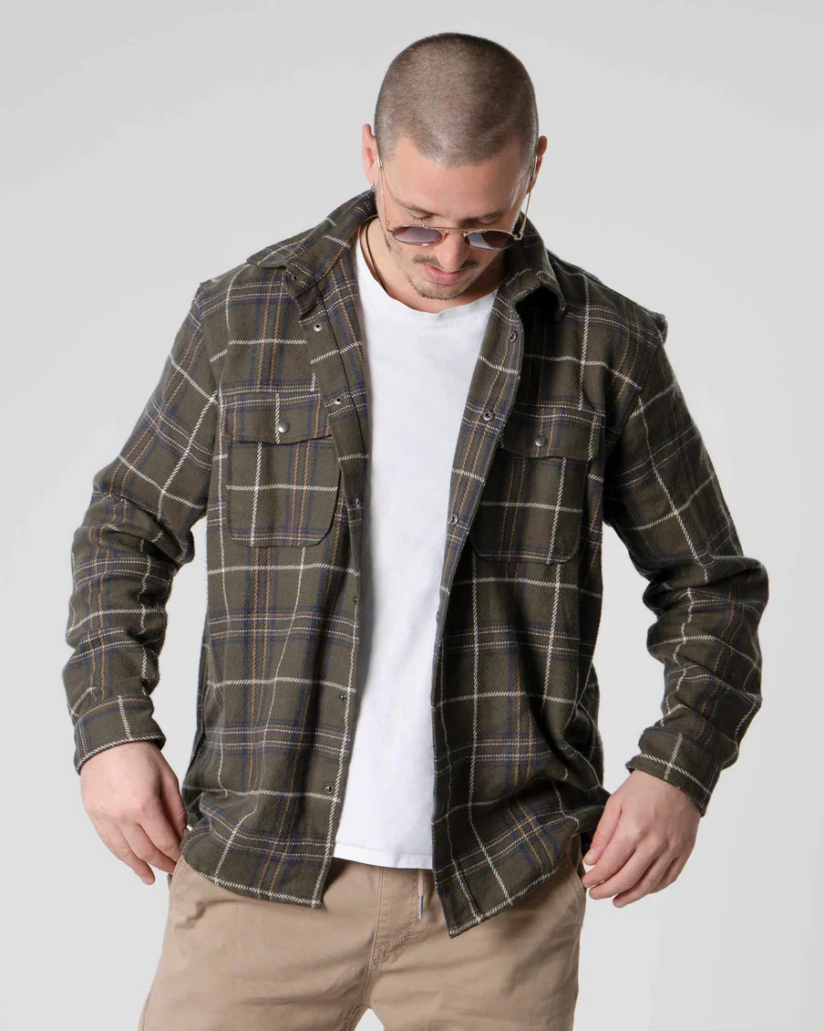 Image 2 of - mencottonflannelovershirt5jpg