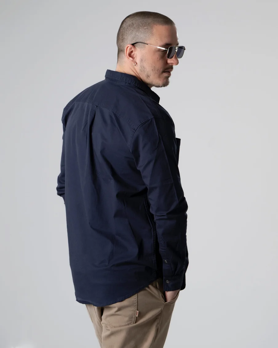 Image 2 of - mencottonshirtnevy2jpg