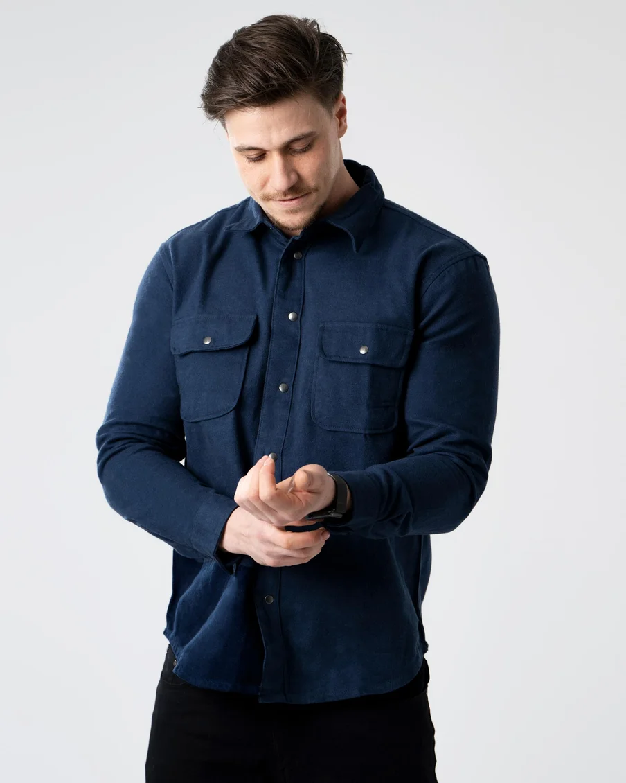 Image 2 of - menslongsleevedshirtsnavy2jpg