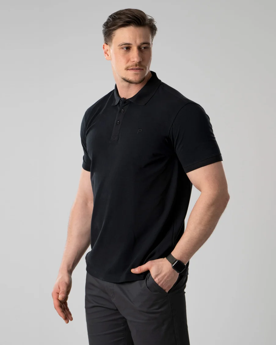 Image 1 of - menspoloshirtblack2jpg