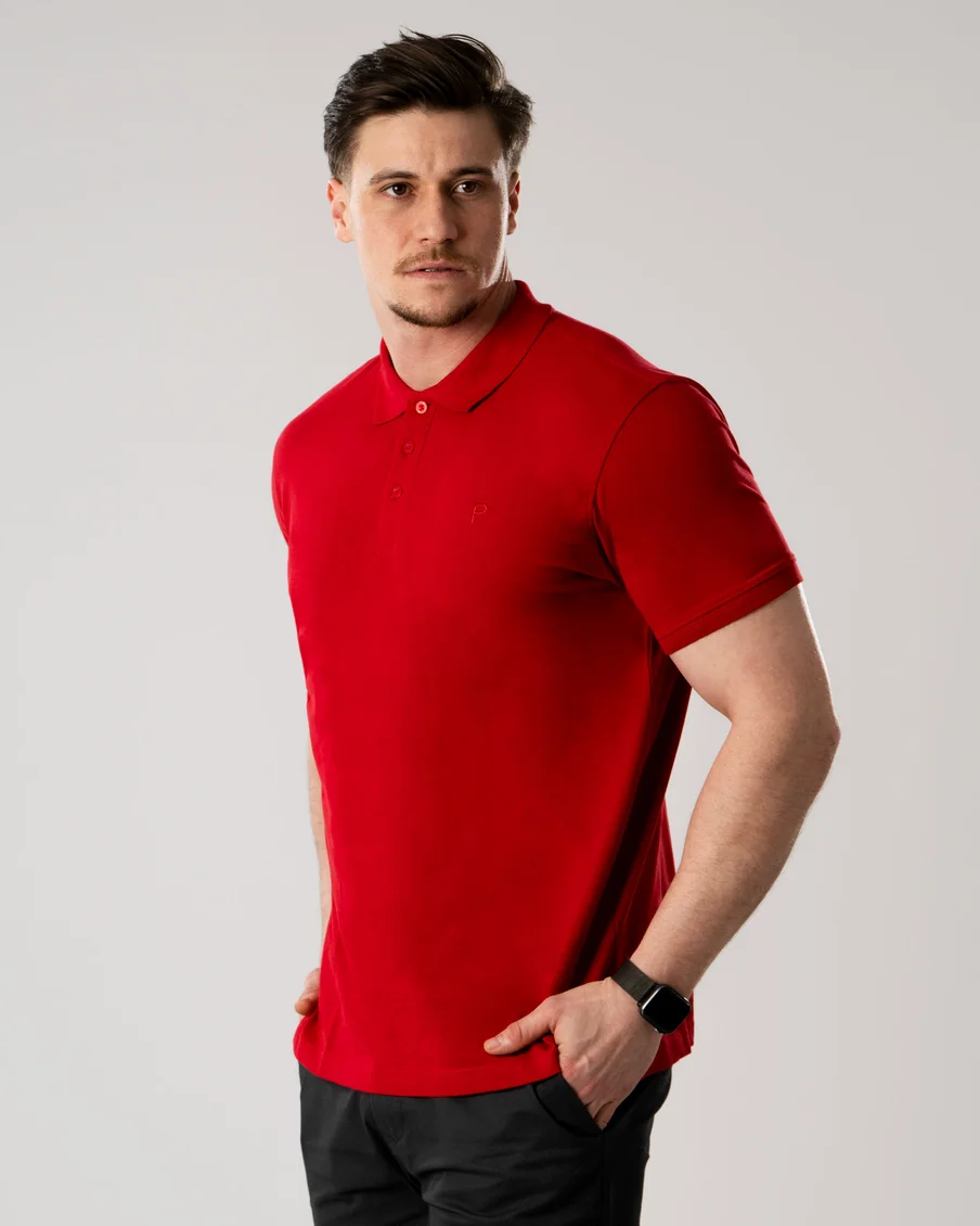 Image 1 of - menspoloshirtred2jpg