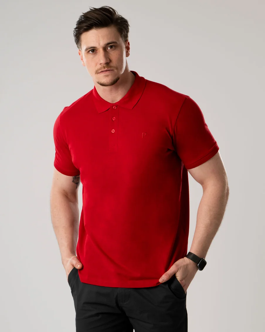 Image 2 of - menspoloshirtred4jpg