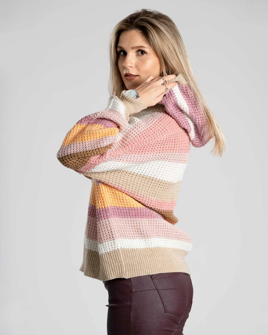 Image 6 of - womenhoodieknittedsweaterbeige6jpg