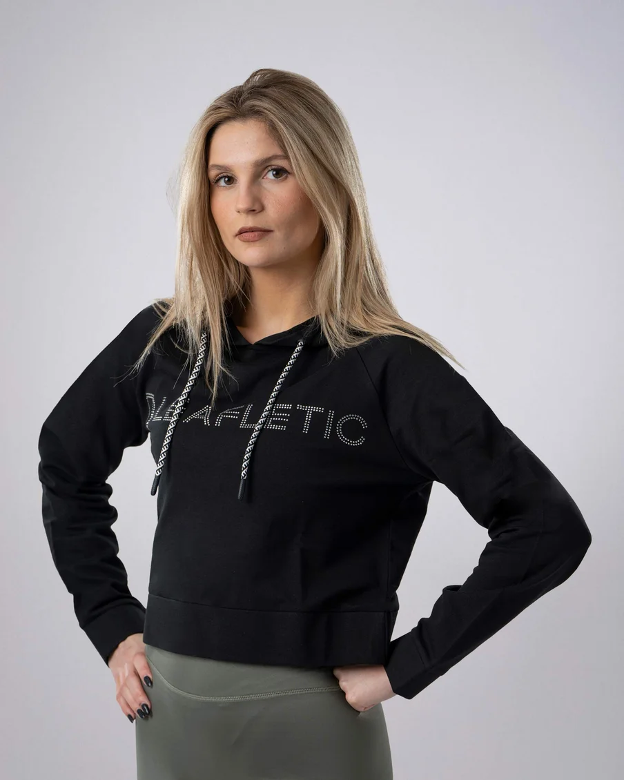 Image 3 of - ladiescrophoodieblackstoneprint3jpg