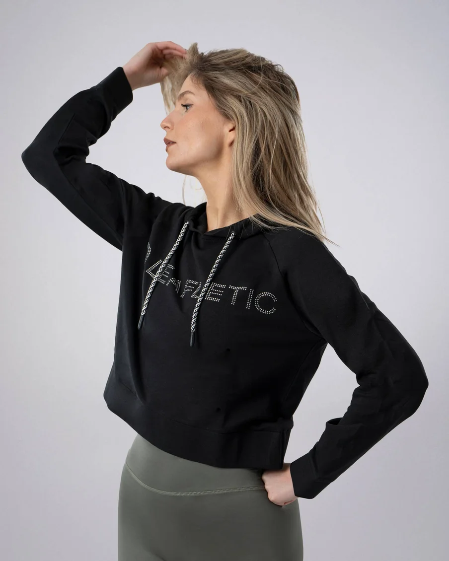 Image 4 of - ladiescrophoodieblackstoneprint4jpg