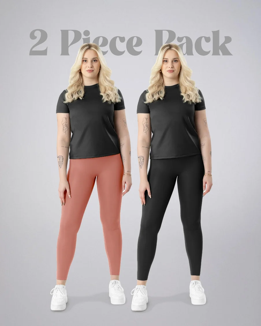 Image 1 of - ladiesleggingash-roseblacksolid1jpg