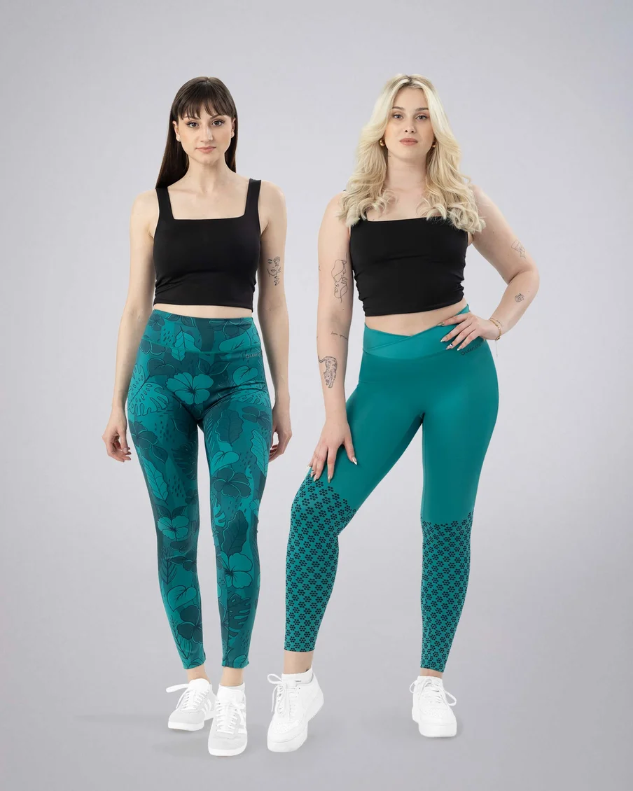 Image 1 of - ladiesleggingbayouflowerdotprint5jpg