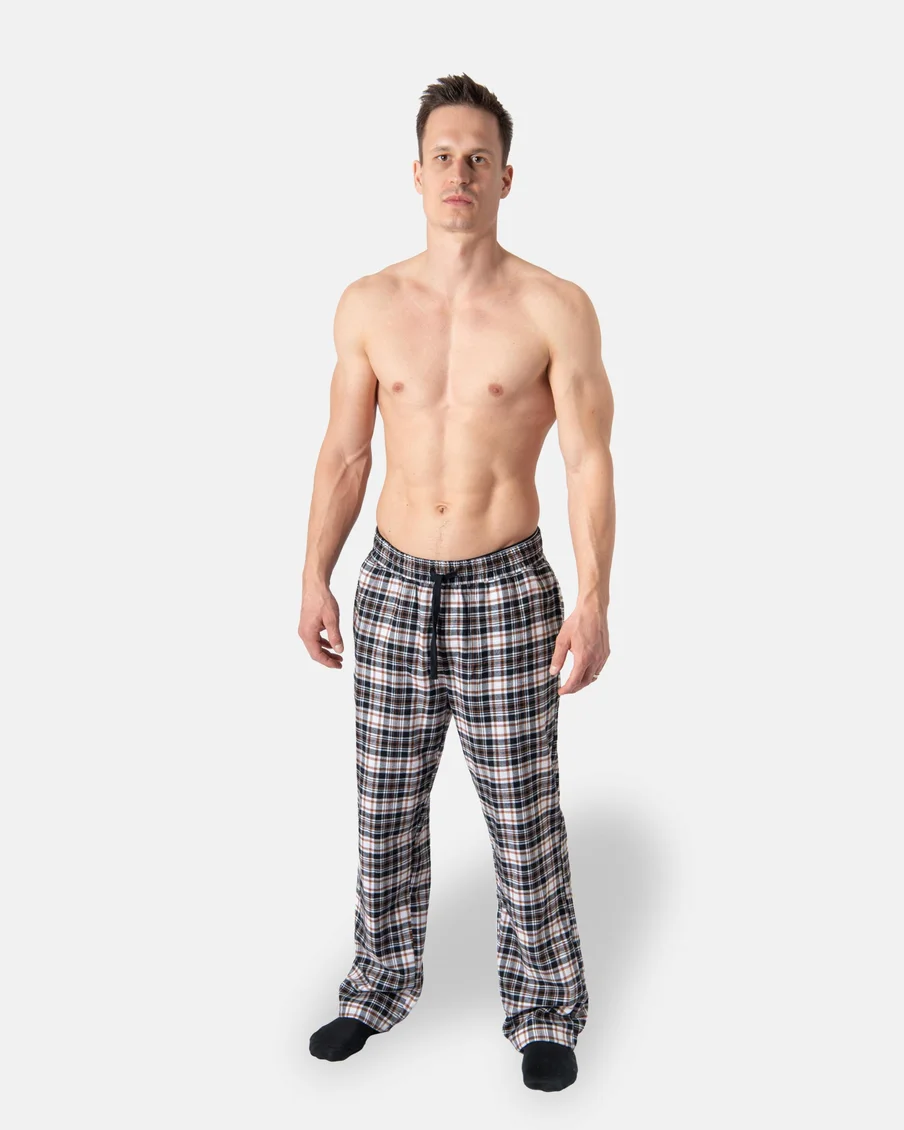 Image 6 of - mensflannelpajamabeige-check1jpg