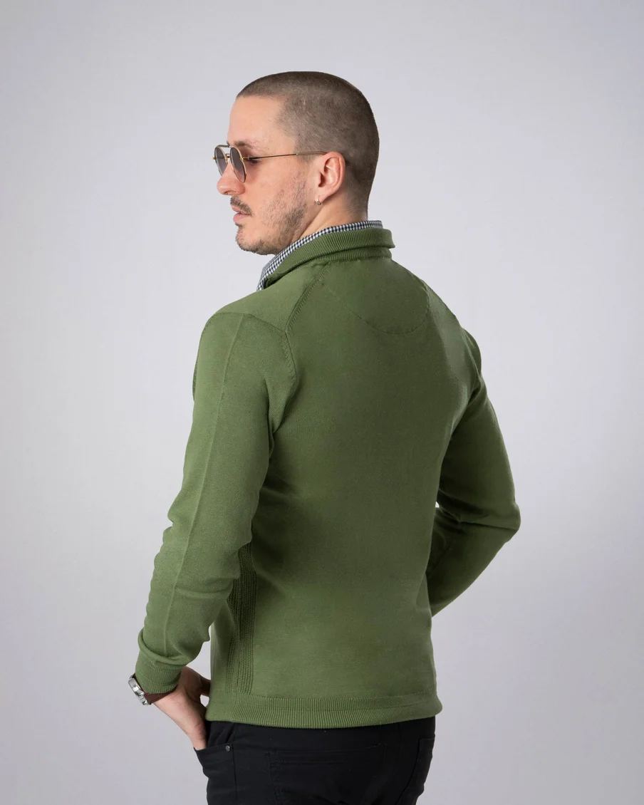 Image 5 of - mensmockshirtzipsweatergreen5jpg
