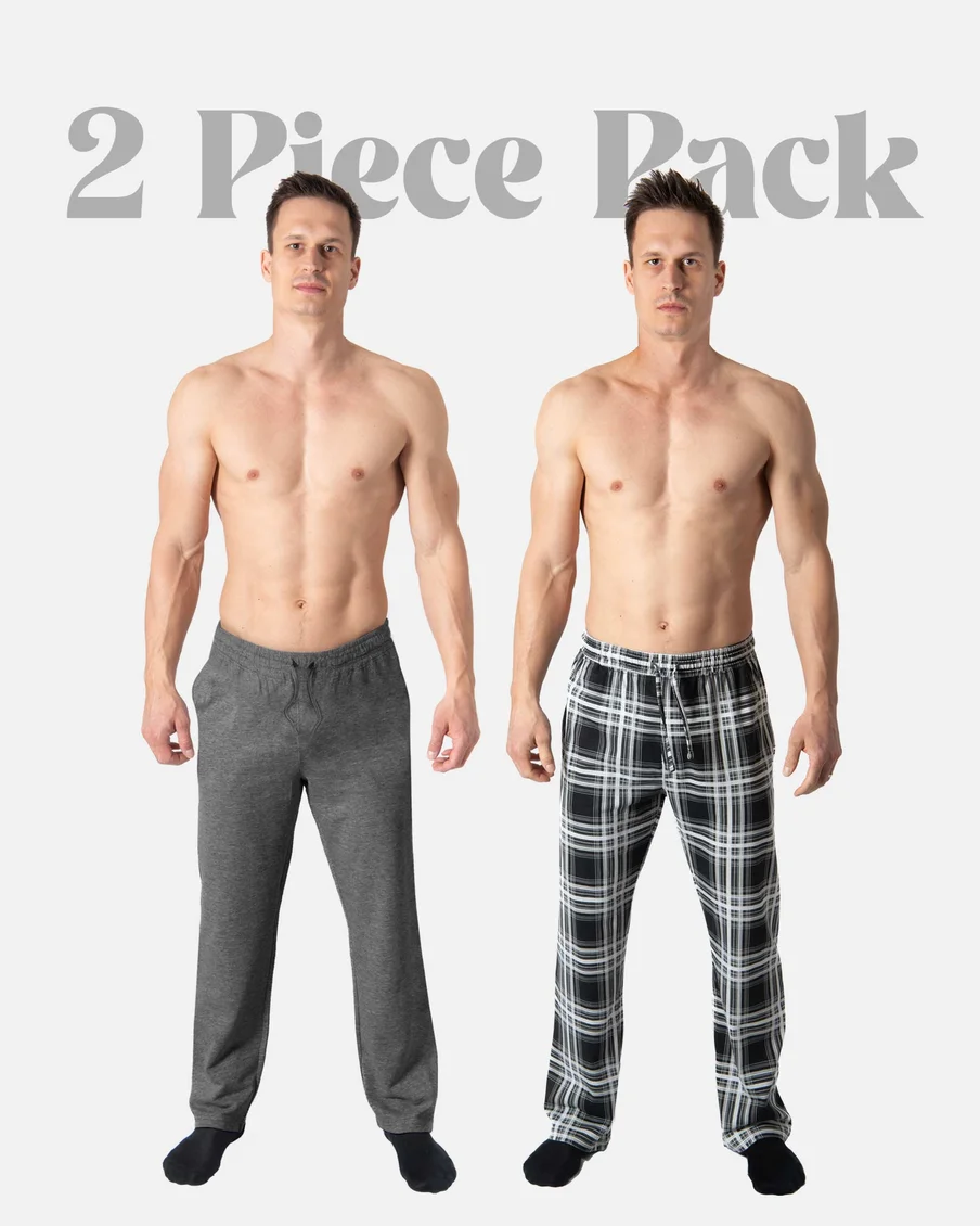 Image 1 of - mensnightwearpantblackgrey1jpg