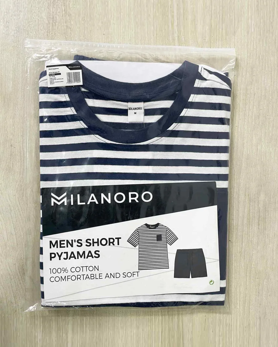 Image 8 of - mensshortpjsetbluestripepeacoat8jpg