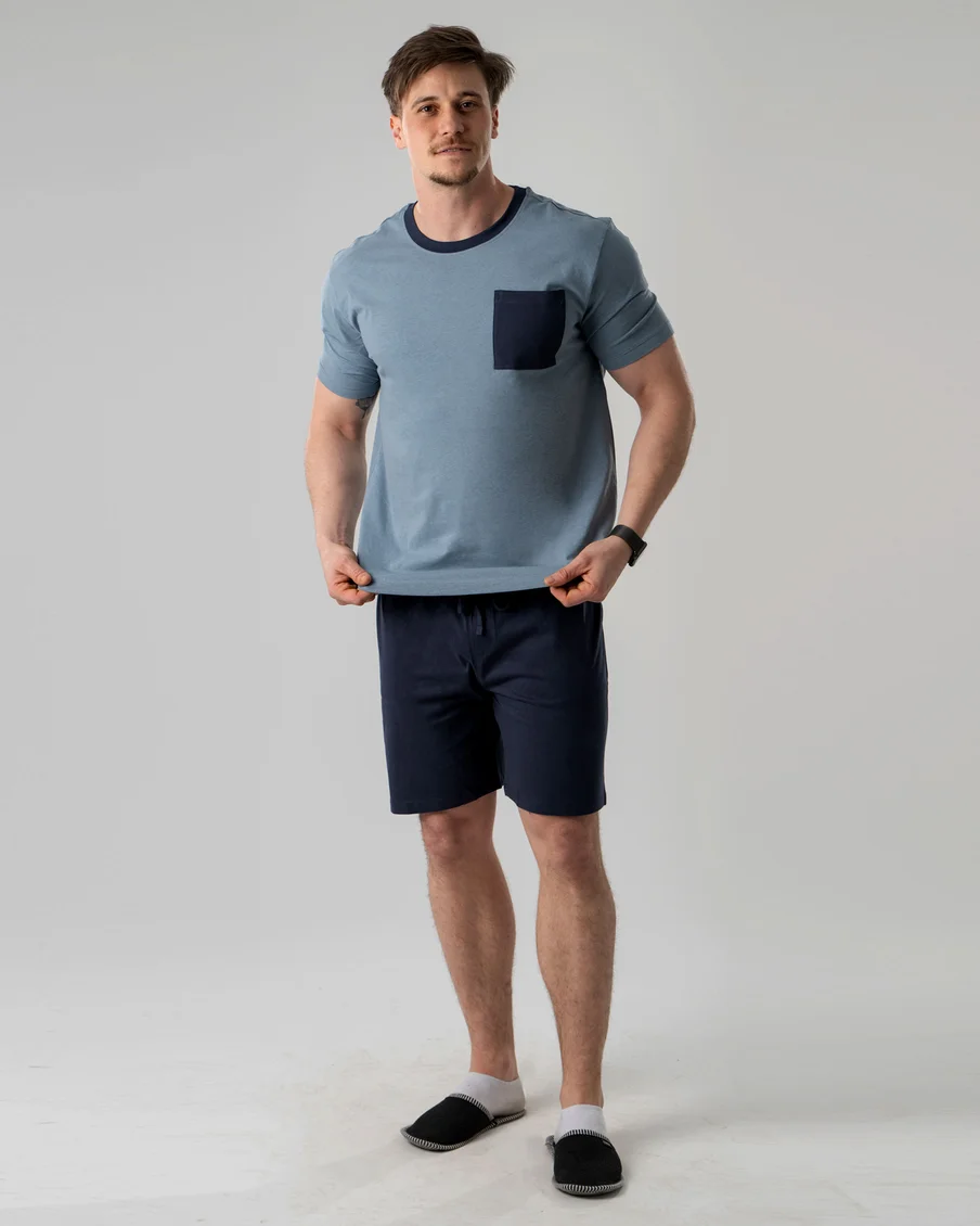 Image 2 of - mensshortpjsetpecoatnavy1jpg