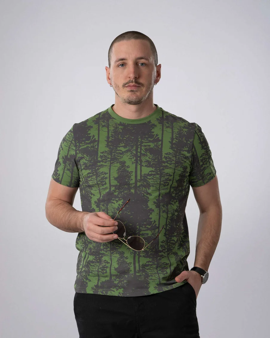 Image 1 of - menstshirtgreenaop1jpg