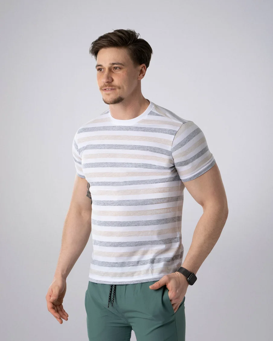 Image 1 of - menstshirtmelangewhite1jpg