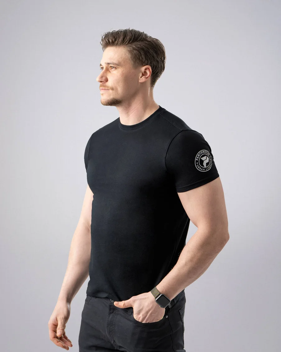 Image 2 of - menstshirtrubberprintblack2jpg