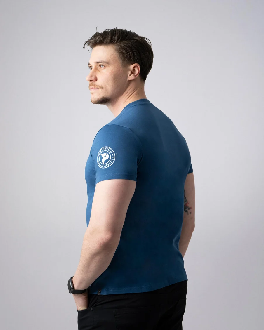 Image 3 of - menstshirtrubberprintblue3jpg