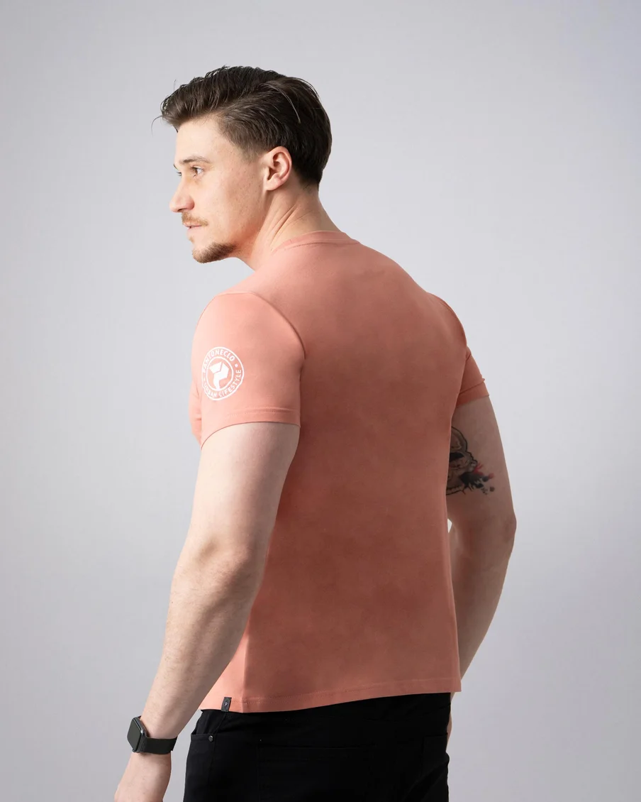 Image 3 of - menstshirtrubberprintburntorange3jpg