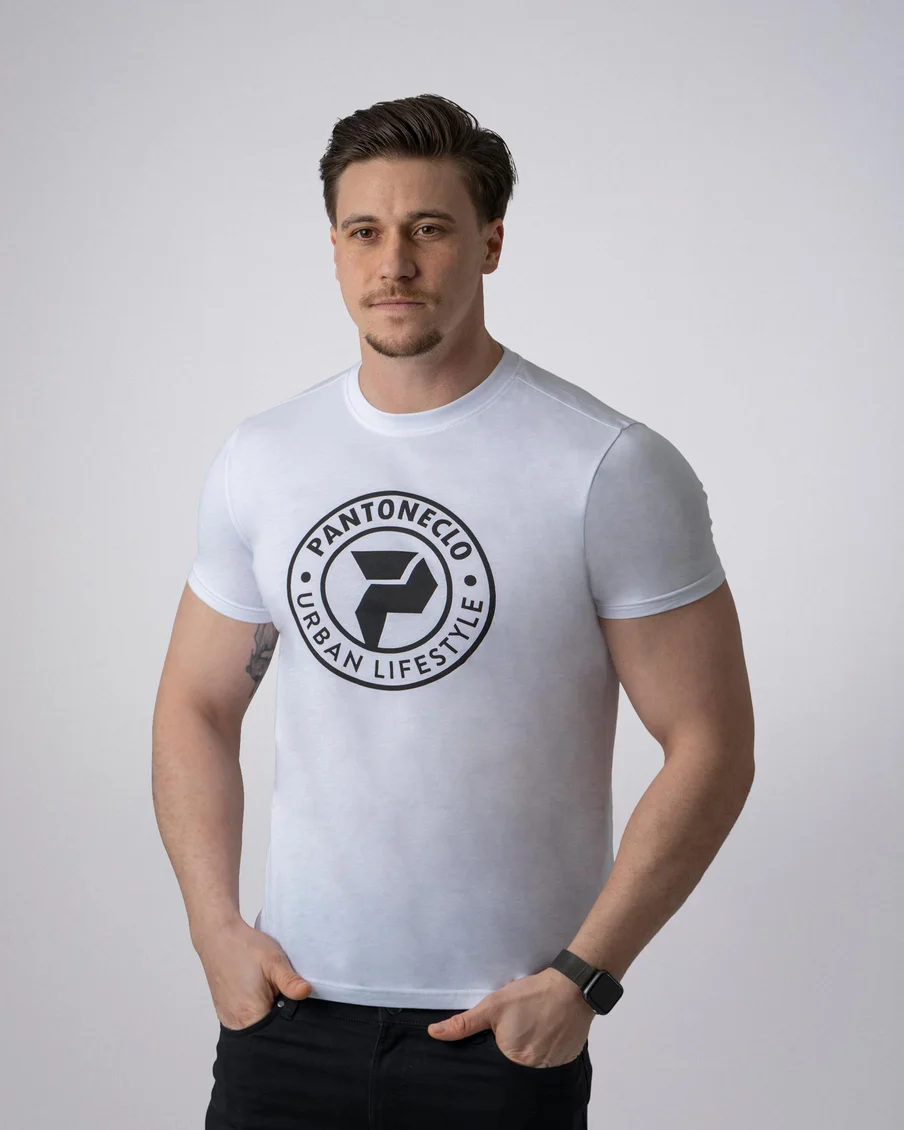 Image 1 of - menstshirtrubberprintwhite1jpg