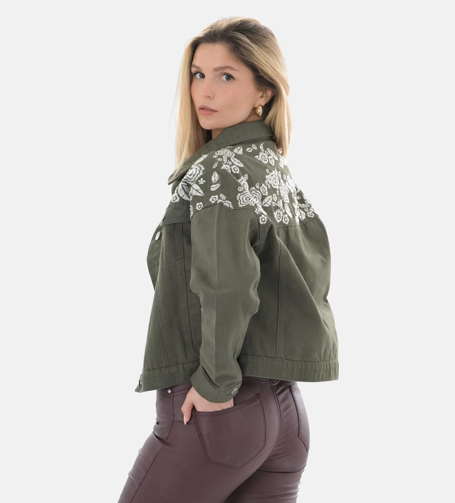 Dámska vyšívaná twillová bunda