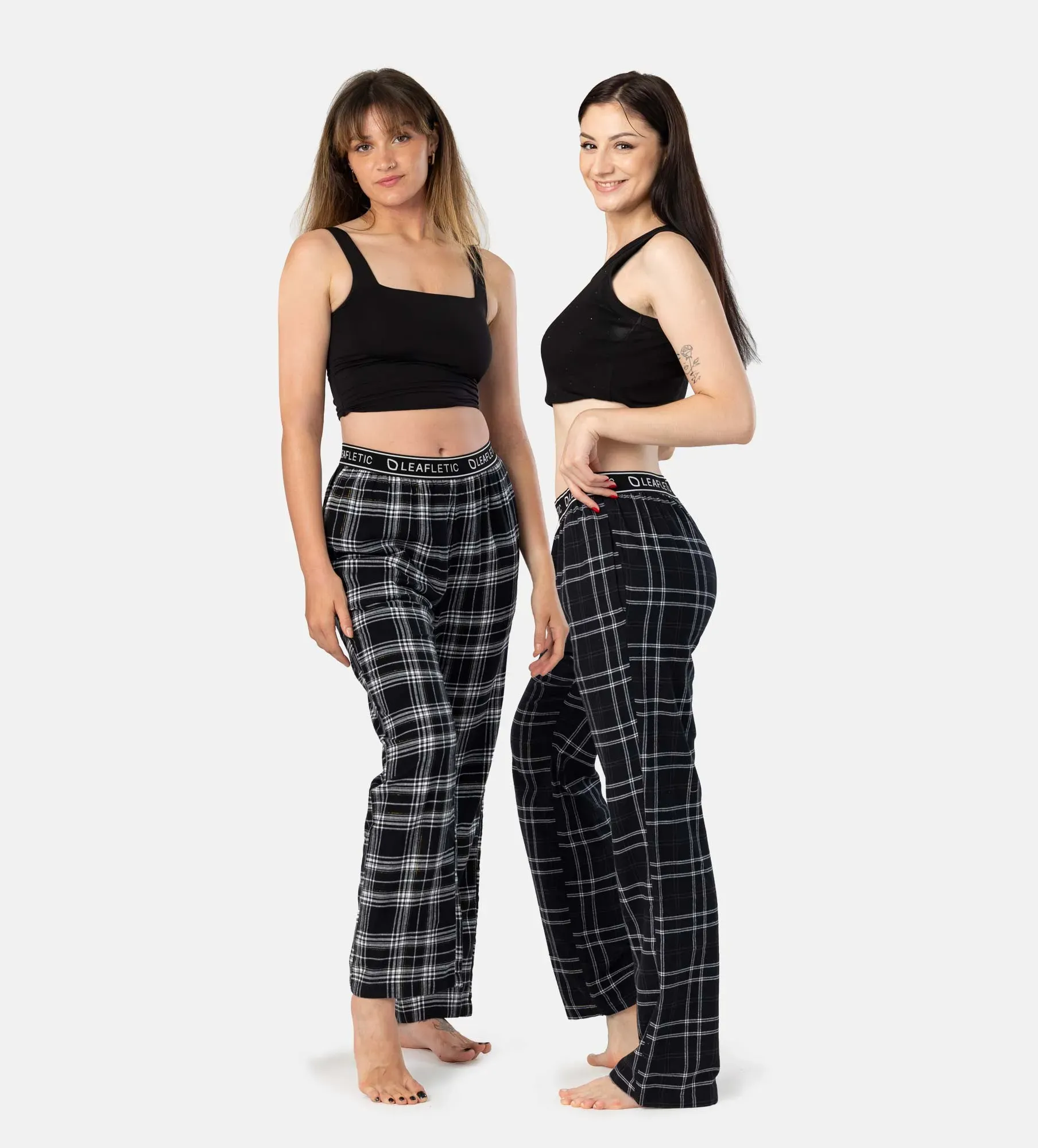 Dámske flanelové pyžamové nohavice - nočná bielizeň - Set of 2 pieces