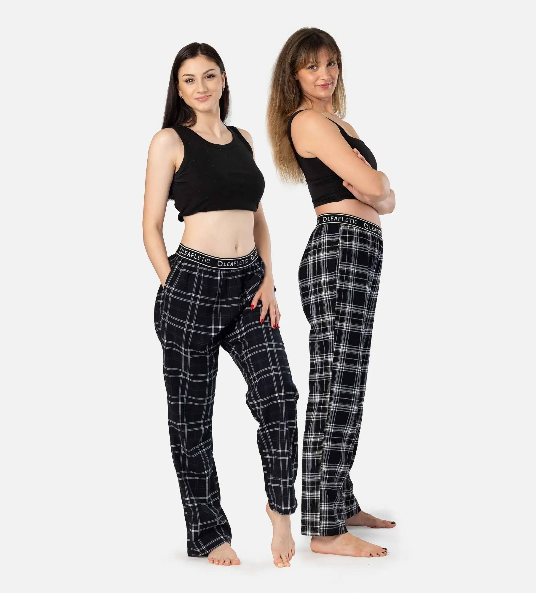 Dámske flanelové pyžamové nohavice - nočná bielizeň - Set of 2 pieces