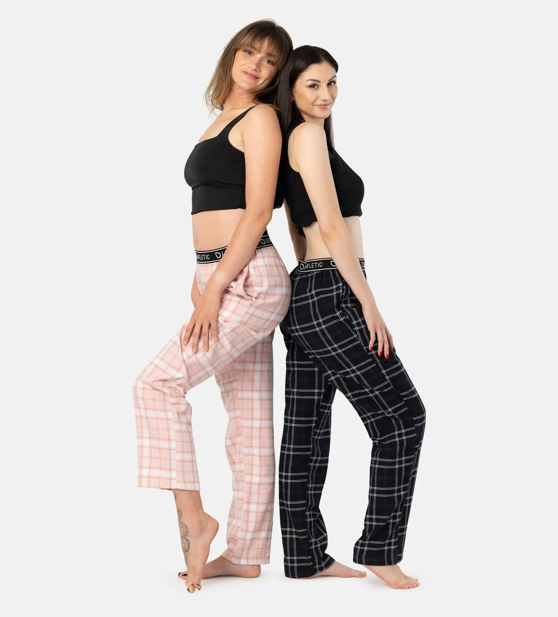 Dámske flanelové pyžamové nohavice - nočná bielizeň - Set of 2 pieces