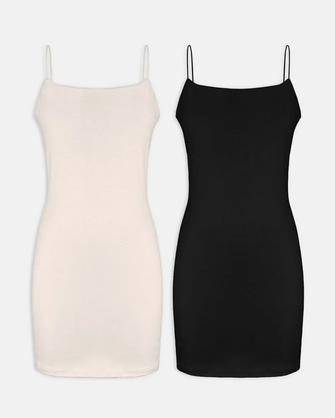 Dámske bez rukávov bodycon šaty - Súprava 2 kusov