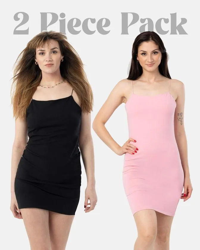 Dámske bez rukávov bodycon šaty - Súprava 2 kusov