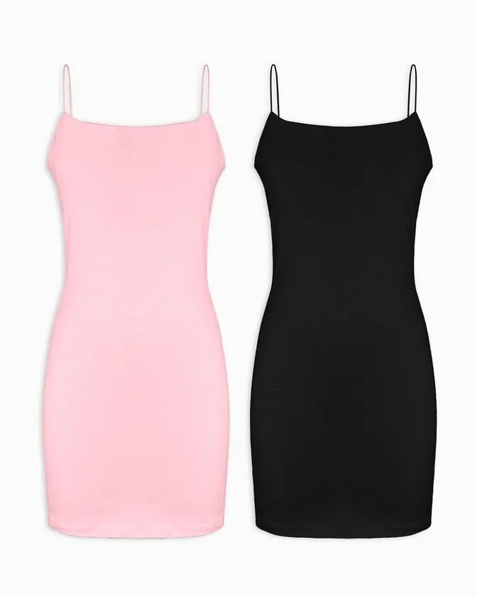 Dámske bez rukávov bodycon šaty - Súprava 2 kusov