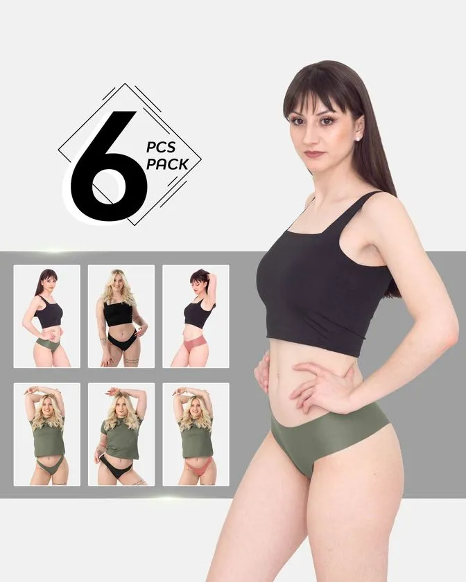 Hipster a brazílske nohavičky z nylónu a elastanu – Balenie 6 kusy
