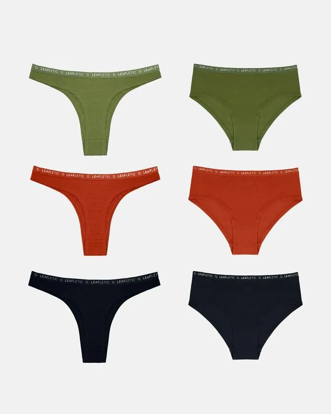 Hipster a brazílske nohavičky z bavlny a elastanu – Balenie 6 kusy