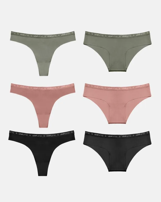Hipster a brazílske nohavičky z nylónu a elastanu – Balenie 6 kusy