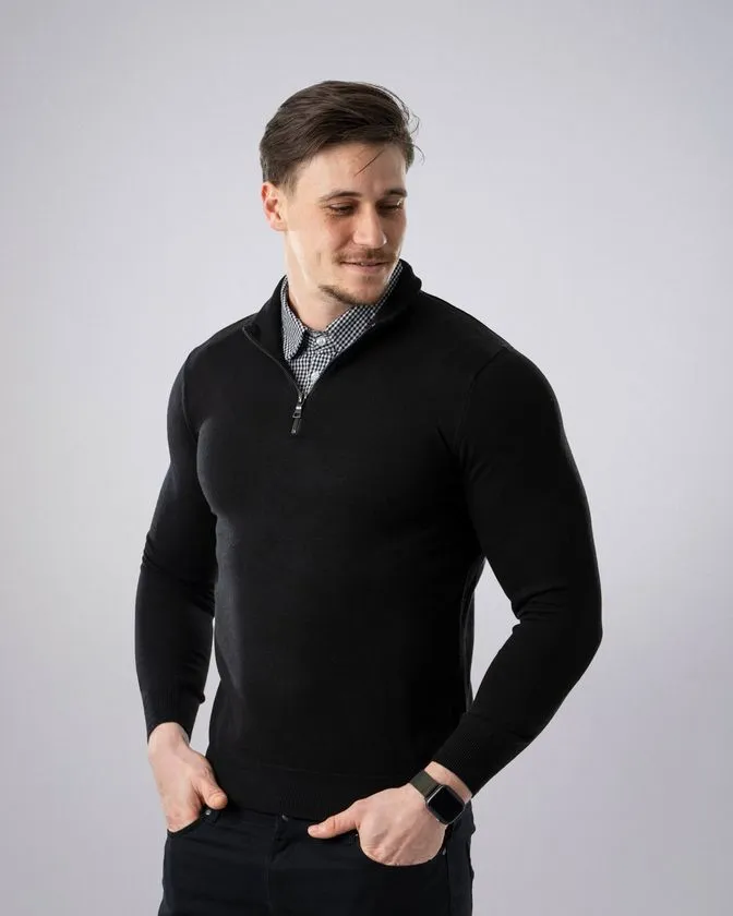 Pánske sveter s košeľovým golierom
